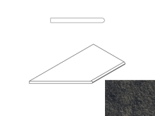 620090000669 Бордюр Room X2 Блэк Бортик Закругленный Левый Натуральный 30x60