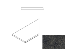 620090000668 Бордюр Room X2 Блэк Бортик Закругленный Правый Натуральный 30x60