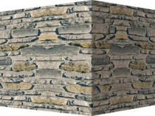 540-85 Искусственный камень Айгер Серый угол рельефный 9.5х30.5 x 2-11