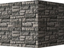 500-85 Искусственный камень Данвеган Угол серый рельеф 6-10x15-31.5 x 5-18