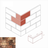 Искусственный камень Йоркшир 406-45 Угловой элемент 26x12