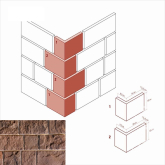 Искусственный камень Шинон 412-45 Угловой элемент 16x15