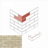 Искусственный камень Сити брик 375-15 Угловой элемент