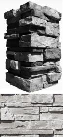 153-05 Искусственный камень Уайт Клиффс Серый угол 10x28.5x10 (8.5x24x10)