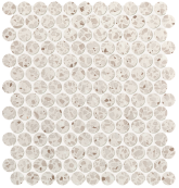 fRO9 Мозаика Glim Gemme Bianco Round Mosaico Matt 29.5x32.5