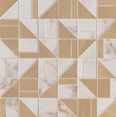 fQKM Мозаика Roma Gold Pb Calacatta Delicato / Onice Miele Slash Mosaico 30.5x30.5