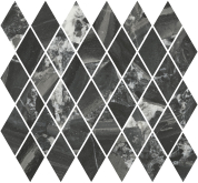 T054/48007 Декор Риальто Мозаичный чёрный глянцевый 37.5x35x1