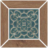 ID155 Декоративная вставка Тровазо Наборный бежевый тёмный матовыйx0.9 13x13