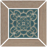 ID158 Декоративная вставка Тровазо Наборный коричневый тёмный матовыйx0.9 13x13