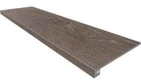 Ступень Kraft Wood Комплект KW03 Wenge ( 33x120 структурированный прямоугольный бортик без насечек + Подступенок) 33x120