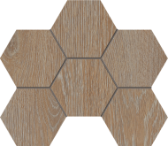 Декор Kraft Wood KW01 Rusty Beige Hexagon структурированный 25x28.5