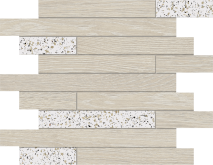 Mosaic/KW00_NR/CM00_NS/30x35x10/Muretto Декор Estima Kraft Wood Мозаика Estima Cosmos KW00/CM00 White/Nordic Muretto структурированный/неполированный 30x35