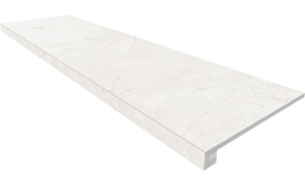 Ступень Nolana Комплект NL00 White ( 33x120 неполированный прямоугольный бортик без насечек + Подступенок 14,5x120)