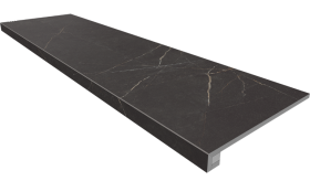 Ступень Nolana Комплект NL04 Black ( 33x120 неполированный прямоугольный бортик без насечек + Подступенок 14.5x120)