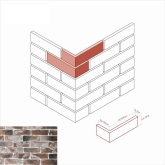 Искусственный камень Рейн брик 347-95 Design угол 24x6.5