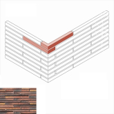 Искусственный камень Бран Брик 698-78 3D угол 33x4