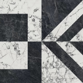 Керамогранит Бьянко Неро Белый чёрный лаппатированный обрезнойx0.9 119.5x119.5