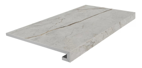 Ступень Ифран Фронтальная клееная серый светлый матовый обрезной 33x60x0.9