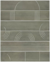 Панно Мажорель Зелёный глянцевый (из 6 частей 6х28.5)x1 36x28.5