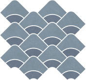 Декор Таделакт Наборный синий светлый. синий матовый обрезной 30x28x0.9