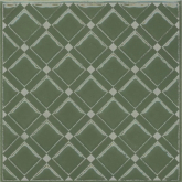 Декор Бахия 1 зелёный глянцевыйx0.7 9.8x9.8