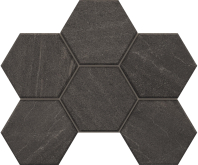 Mosaic/GB03_NR/25x28.5/Hexagon Декор Gabbro GB03 Anthracite Hexagon неполированная 25x28.5