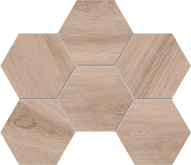 Mosaic/SI01_NS/25x28.5x10/Hexagon Декор Selection SI01 Oak Hexagon Неполированная 25x28.5