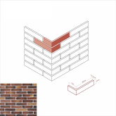 Искусственный камень Бергамо Брик 373-75 Угол 20.5x4.9