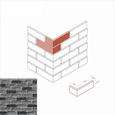Искусственный камень Брюгге брик 318-85 Угол 19x6.5