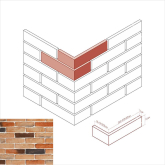 Искусственный камень Тироль брик 391-55 Design угол 13x7.3
