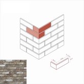 Искусственный камень Торн брик 329-25 Design Угол 19.5x6.5