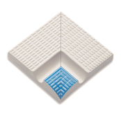 Бордюр Olympic Series Внутренний угол поручня с сетчатой поверхностью Light Blue 12x12