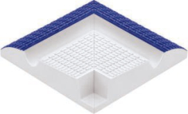 40227 Бордюр Olympic Series Наружный угол профильного поручня с сетчатой поверхностью Cobalt 12x12