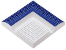 Бордюр Olympic Series Наружный угол поручня с сетчатой поверхностью Cobalt 12x12