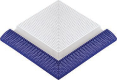 Бордюр Olympic Series Наружный угол с сетчатой поверхностью L Cobalt 24.5x24.5