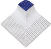 Бордюр Olympic Series Внутренний угол ребристого поручня с сетчатой поверхностью Cobalt 12x12