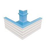 Декоративная вставка Olympic Series Переливной лоток керамический наружный угол Light Blue 25.5x25.5