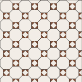 Керамогранит Арундель Октагон белый / Квадрат белый / Треугольник красный на сетке 32x32