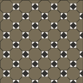 Керамогранит Арундель Октагон зеленый / Квадрат черный / Треугольник белый на сетке 32x32