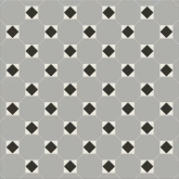 Керамогранит Арундель Октагон серый / Квадрат черный / Треугольник белый на сетке 32x32