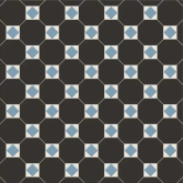 Керамогранит Арундель Октагон черный / Квадрат голубой / Треугольник белый на сетке 32x32