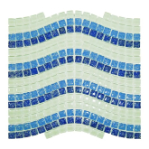 Мозаика Мозаика стеклянная Волна синяя. голубая. белая 15х15 30x30