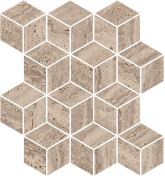 Декор Про Травертин Мозаичный бежевый тёмный матовый обрезной 34.5x37x0.9