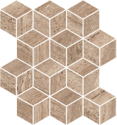 Декор Про Травертин Мозаичный коричневый светлый матовый обрезной 34.5x37x0.9