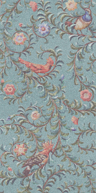 Панно Райский сад Бирюзовый матовый обрезной (из 3-х частей 60x119.5x0.9) 180x119.5x0.9