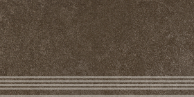 Ступень Руссильон Фронтальная коричневый тёмный матовый обрезной 30x60x0.9