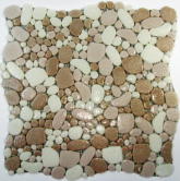 Мозаика Gravel Бежево-белый микс гравий антислип 30.5x30.5
