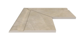 Бордюр Serapool Terrace Antislips Natural Series Угол фарфорового поручня наружный 90 Pool Garden Beige 30x50