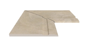 Бордюр Serapool Terrace Antislips Natural Series Угол фарфорового поручня внутренний 90 Pool Garden Beige 30x50