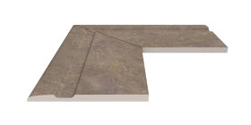Бордюр Serapool Terrace Antislips Natural Series Угол фарфорового поручня наружный 90 Natural Mocha 25x50